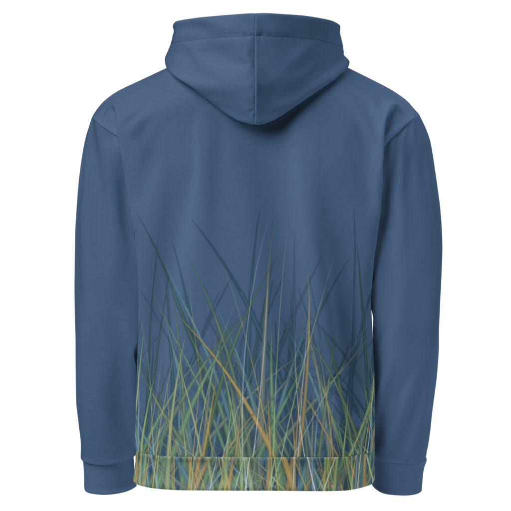 Marsh Grass Back Hoodie — Tidal Blue